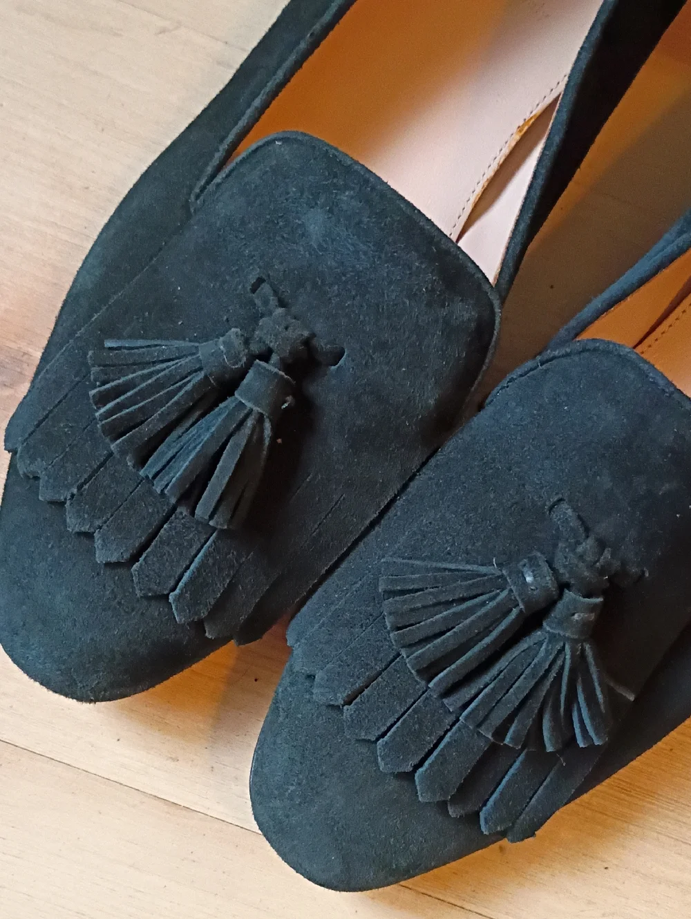 J. Crew Black Suede Tassel Loafers